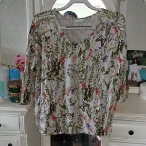 J. Jill Multicolor Floral Blouse